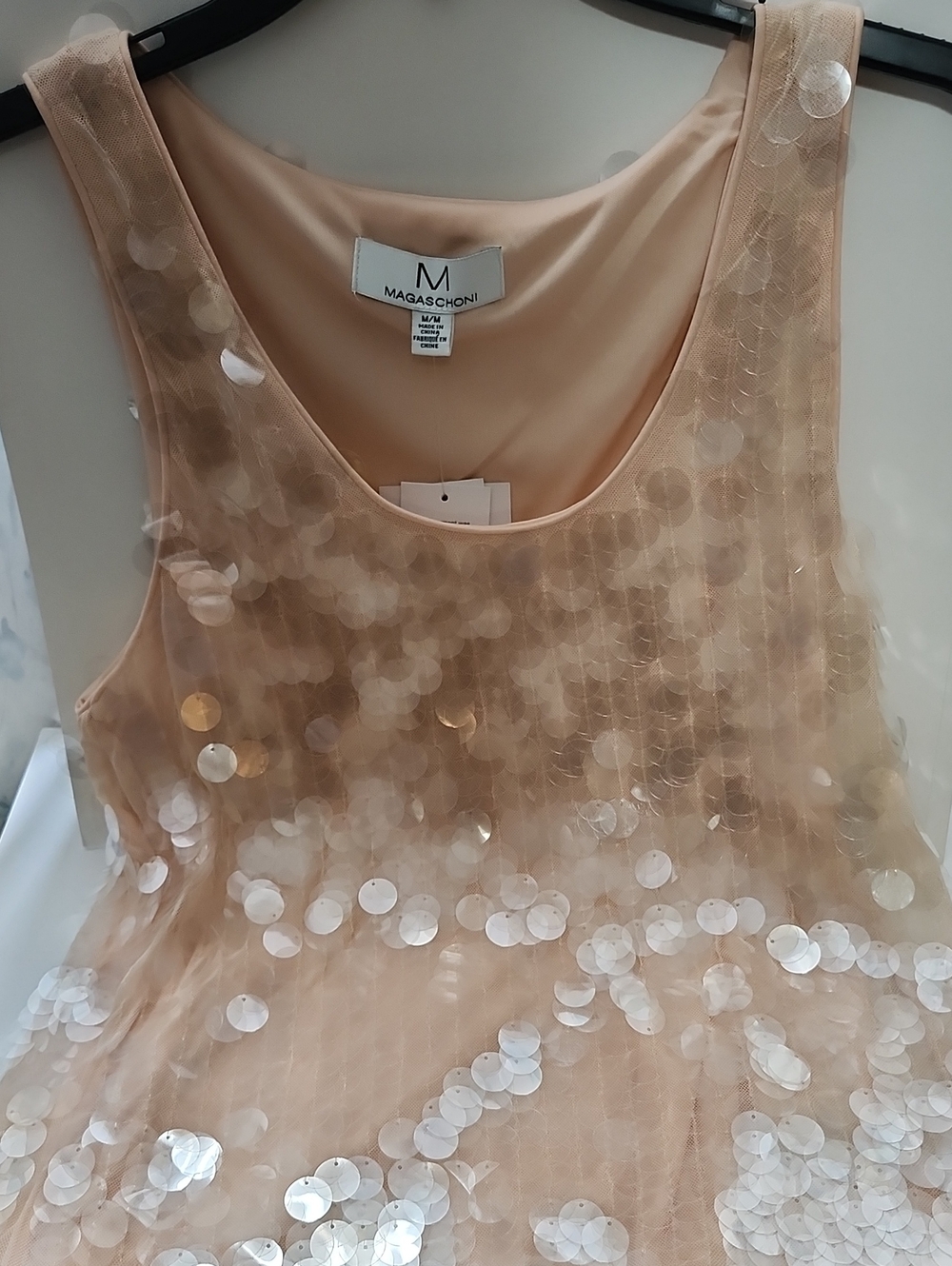Magaschoni Beige Sequin-Embellished Sleeveless Tank - Picture 5 of 7